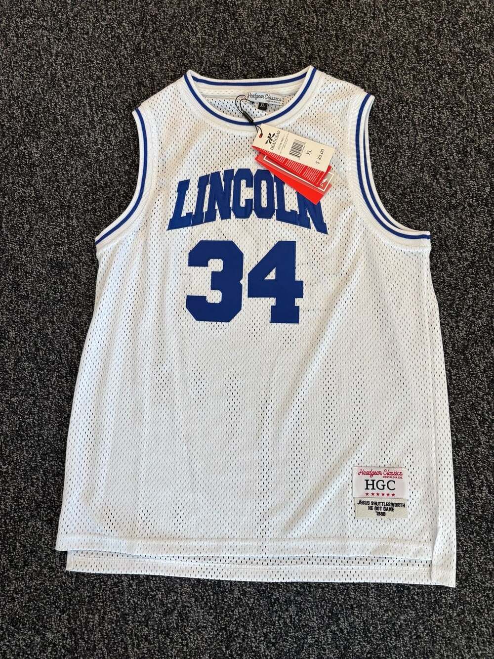 Headgear Classics Jesus Shuttlesworth Lincoln High School Basketball Jersey XL